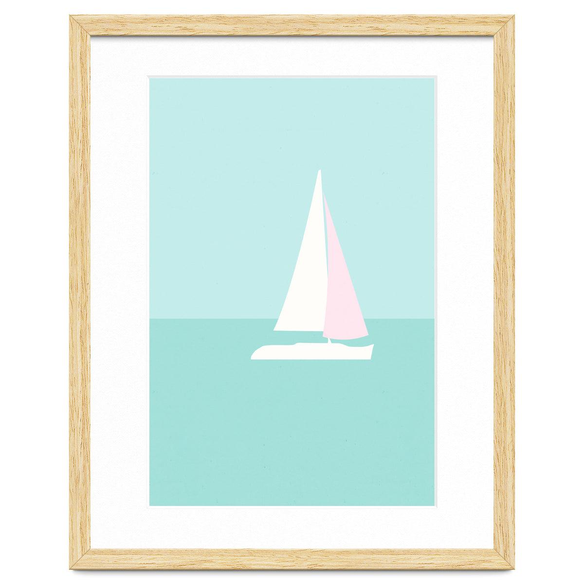 Minimal Sailboat - Turquoise Coast