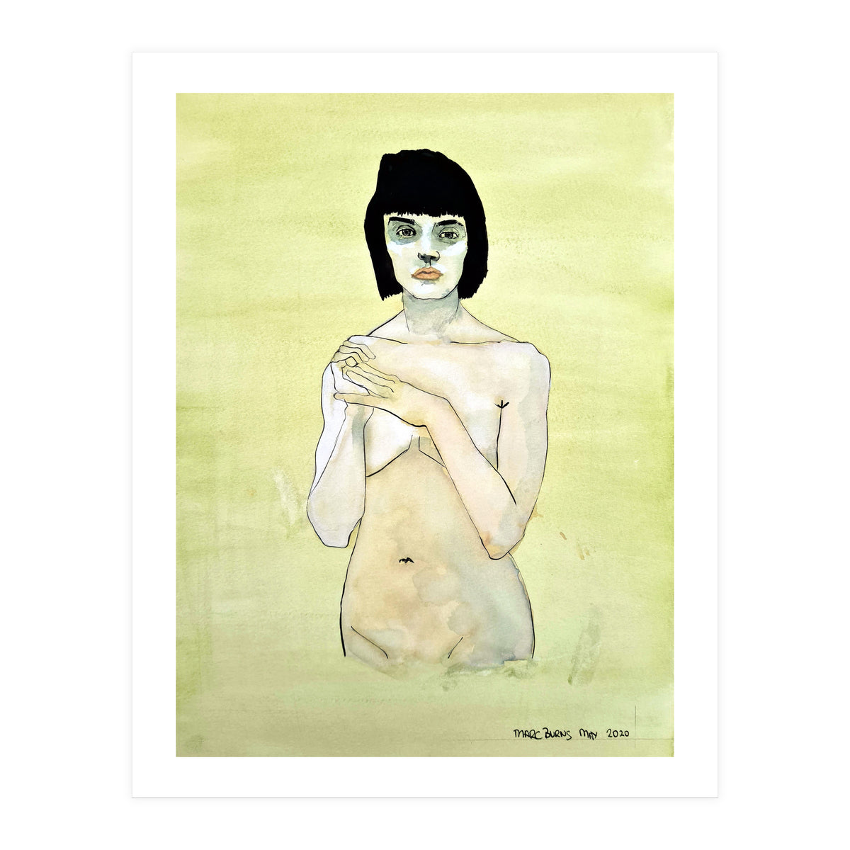Untitled #75 Nude on a yellow-green ground (Print Only)