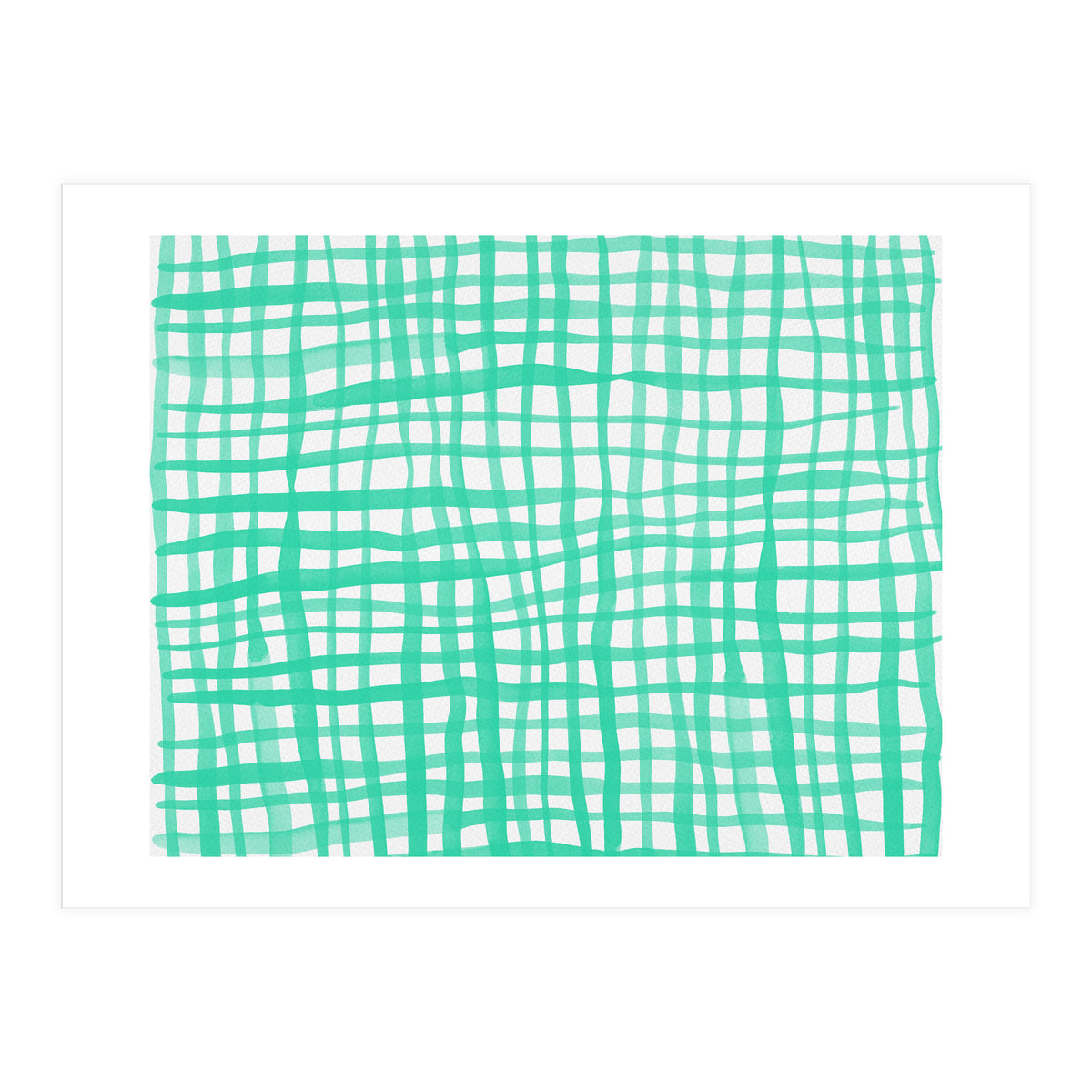 Aqua gingham pattern (Print Only)