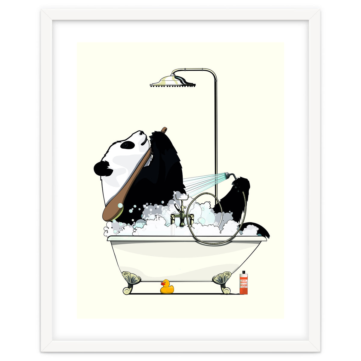 Giant Panda Bear in the Bath, funny bathroom humour