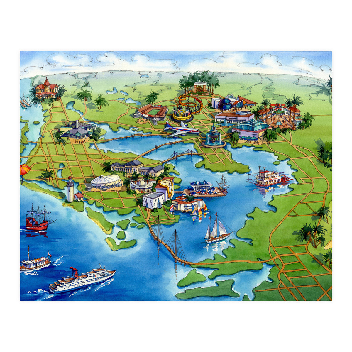 Tampa Bay Illustrated Map (Print Only)