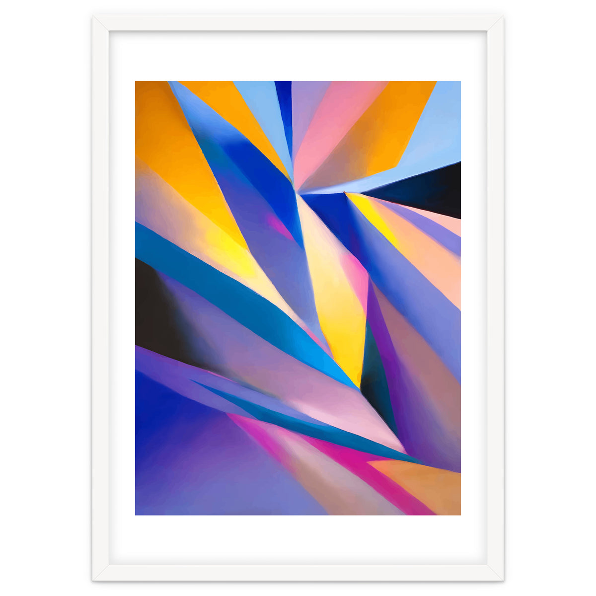 Painted Thoughts, Abstract Geometric Painting, Eclectic Maximalist Bohemian Shapes