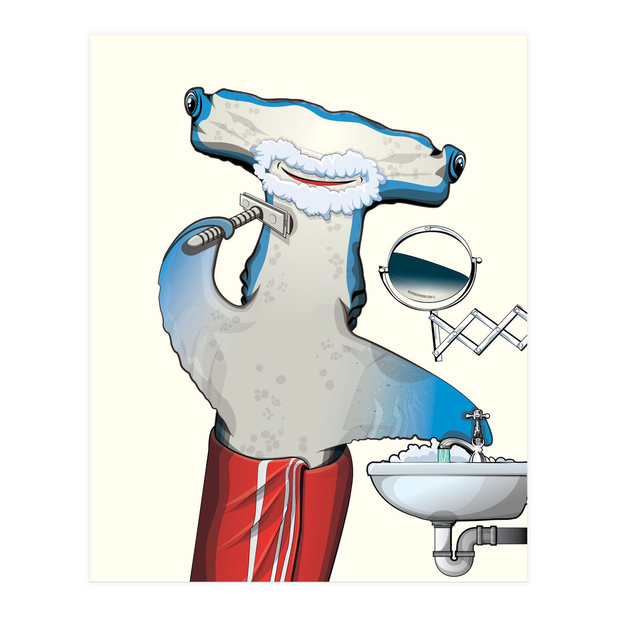 Hammerhead Shark Shaving (Print Only)