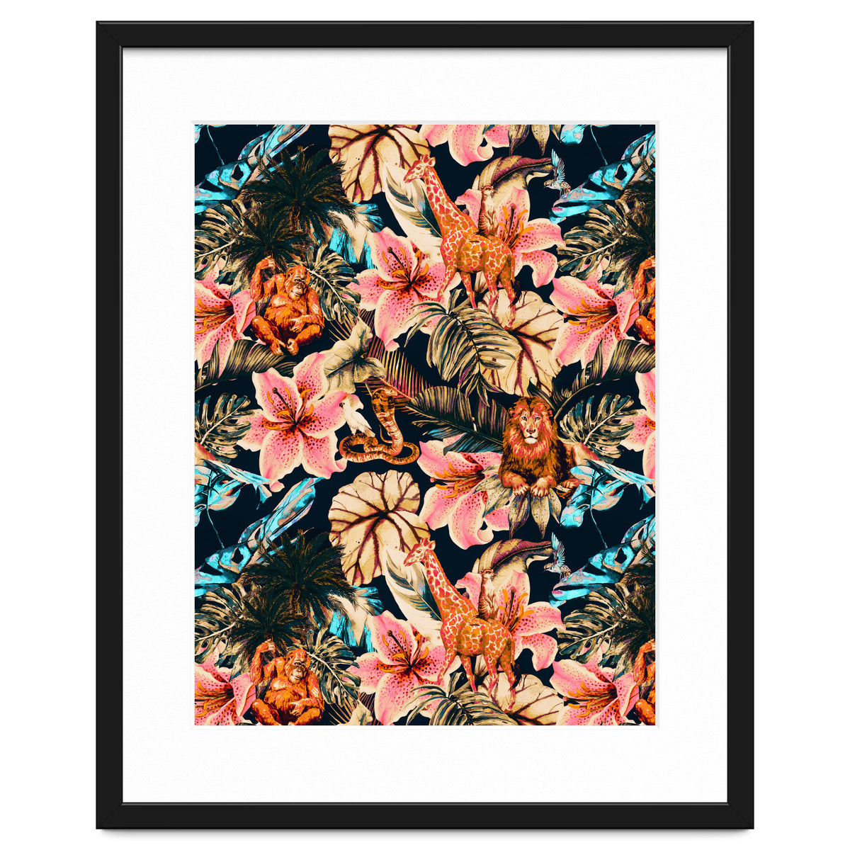 Wild animals in the dark of the jungle 02