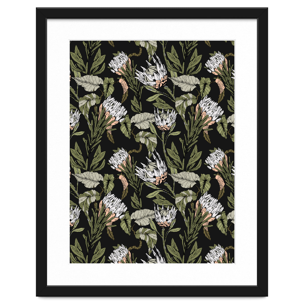 Dark pattern botanical boho