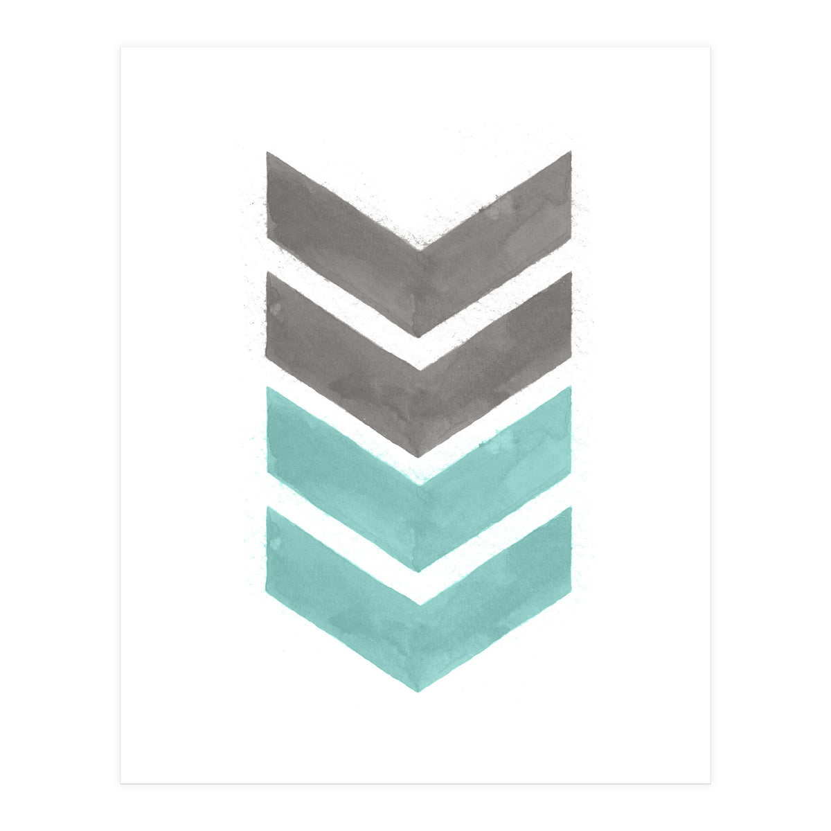 Mint Grey Chevron Print (Print Only)
