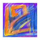 Orange Walking In Blue (Print Only) thumbnail