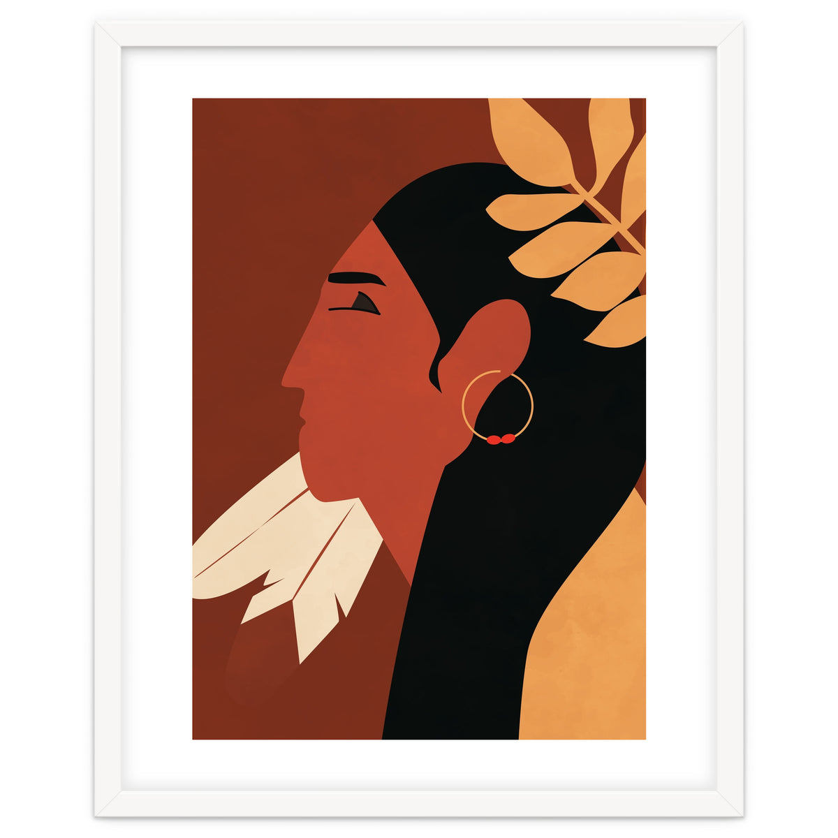 Boho Chic Woman Indian Fashion Print