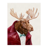 Moose In Maroon (Print Only) thumbnail