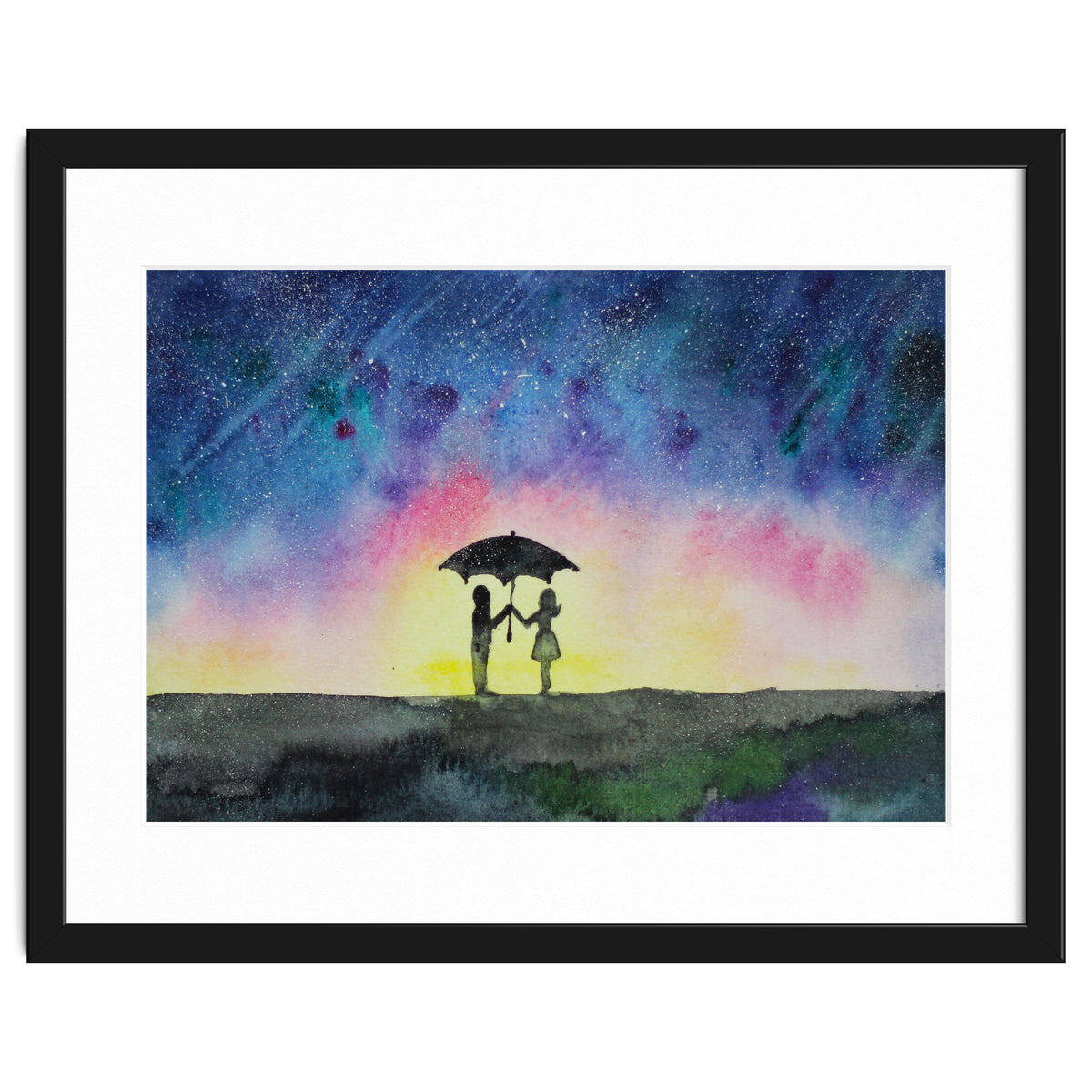 Under the star rain || watercolor