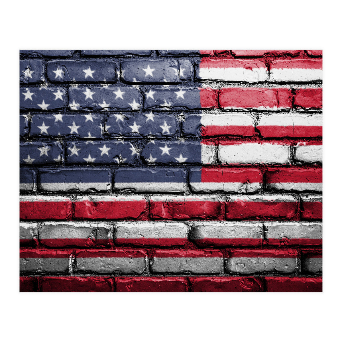 Wall painted US flag (Print Only)