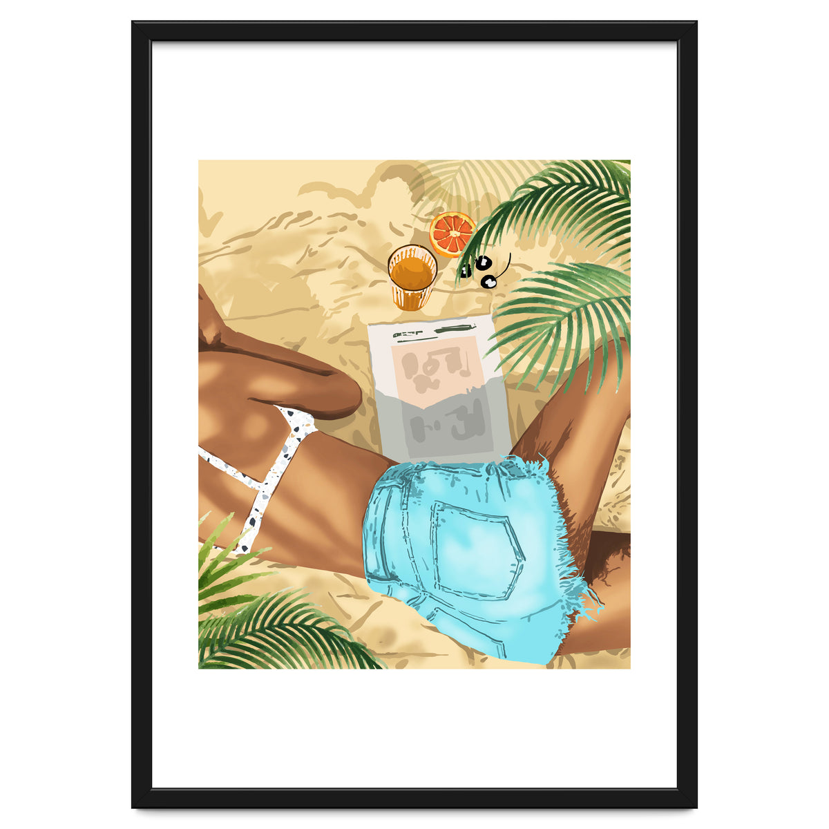 Keep Palm & Carry On Wall Art | Tropical Beach Bikini Fashion Travel Chai