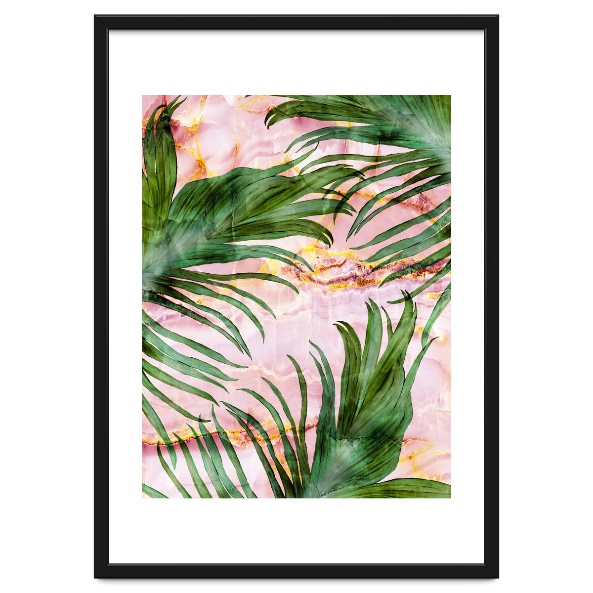 Palm leaf on marble 01