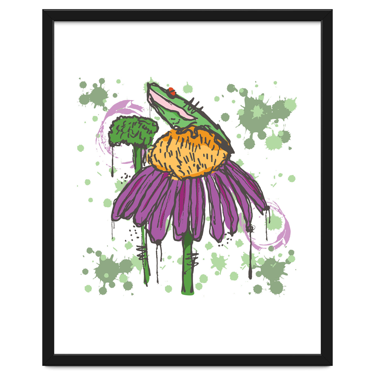 Frog On Flower sketch