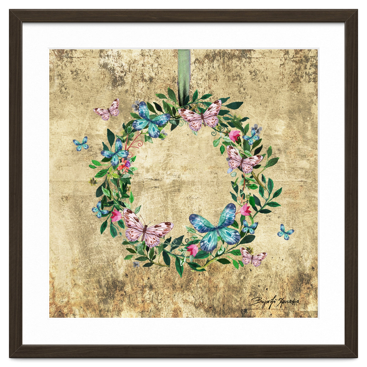 Wreath #Flowers & Butterflies#Royal collection