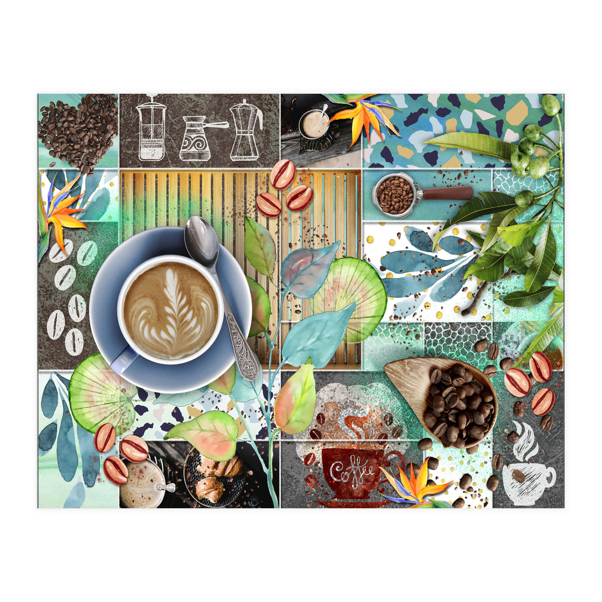 Coffee Shop Collage (Print Only)