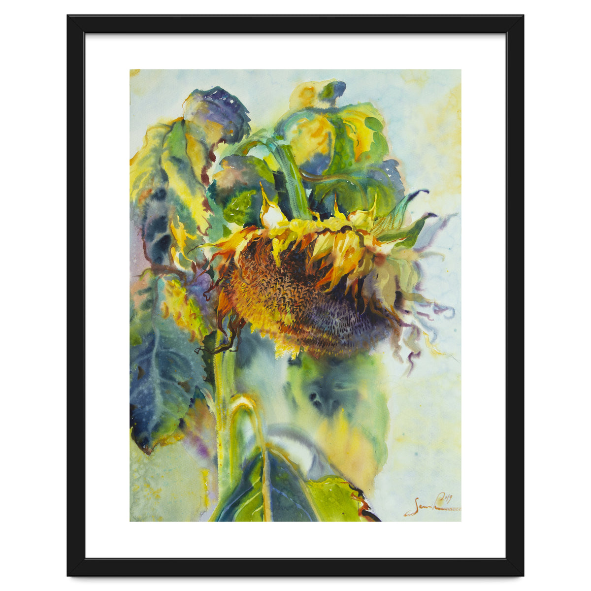 Sunflower Art. Sunny day sunflowers Art