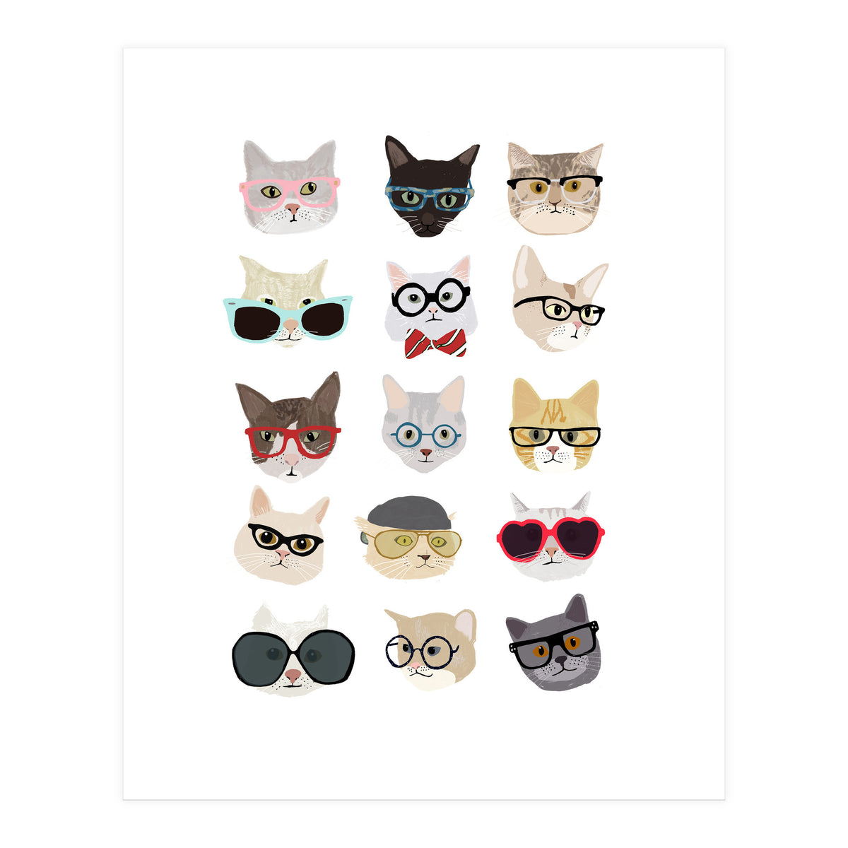 Cats in Glasses (Print Only)