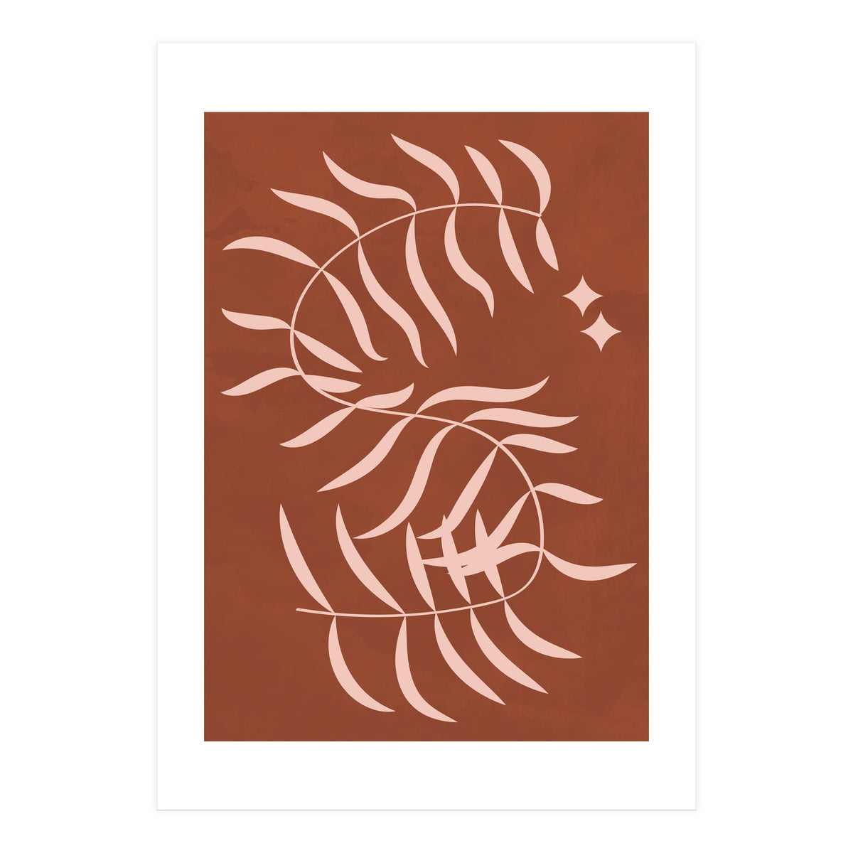 Botanical Palm Leaf Earthy Tones (Print Only)