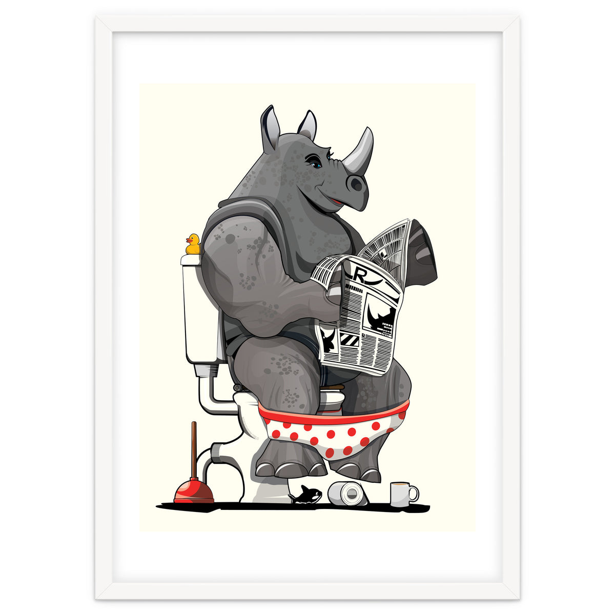 Rhinoceros on the Toilet, Funny Bathroom Humour