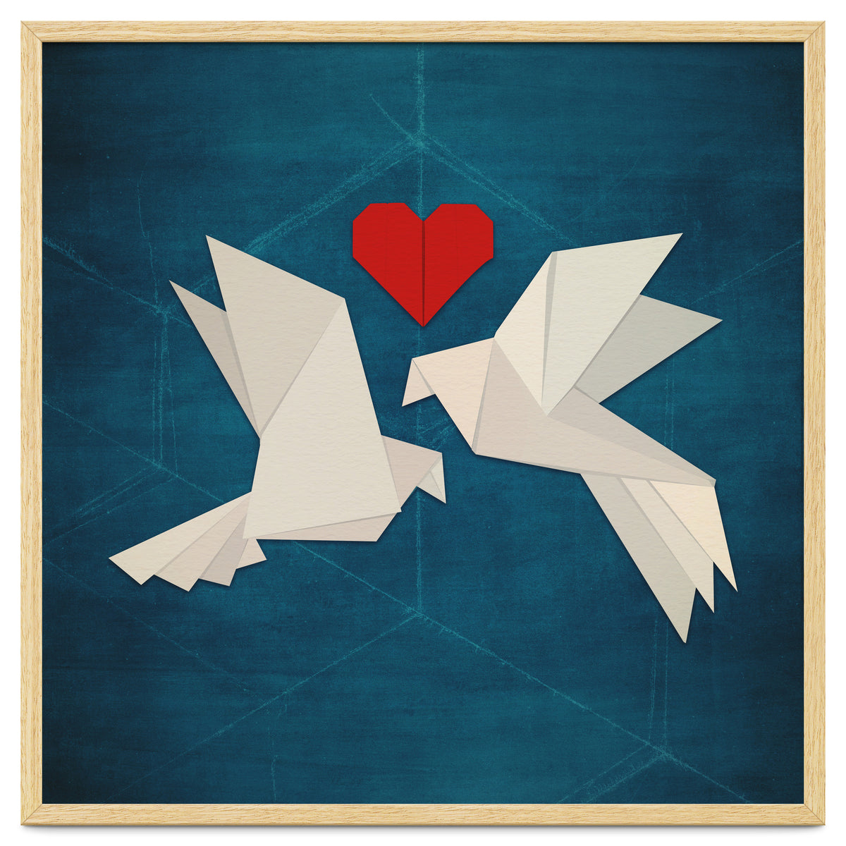 Origami love birds