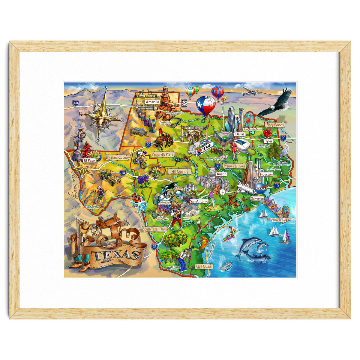 Texas Illustrated Map