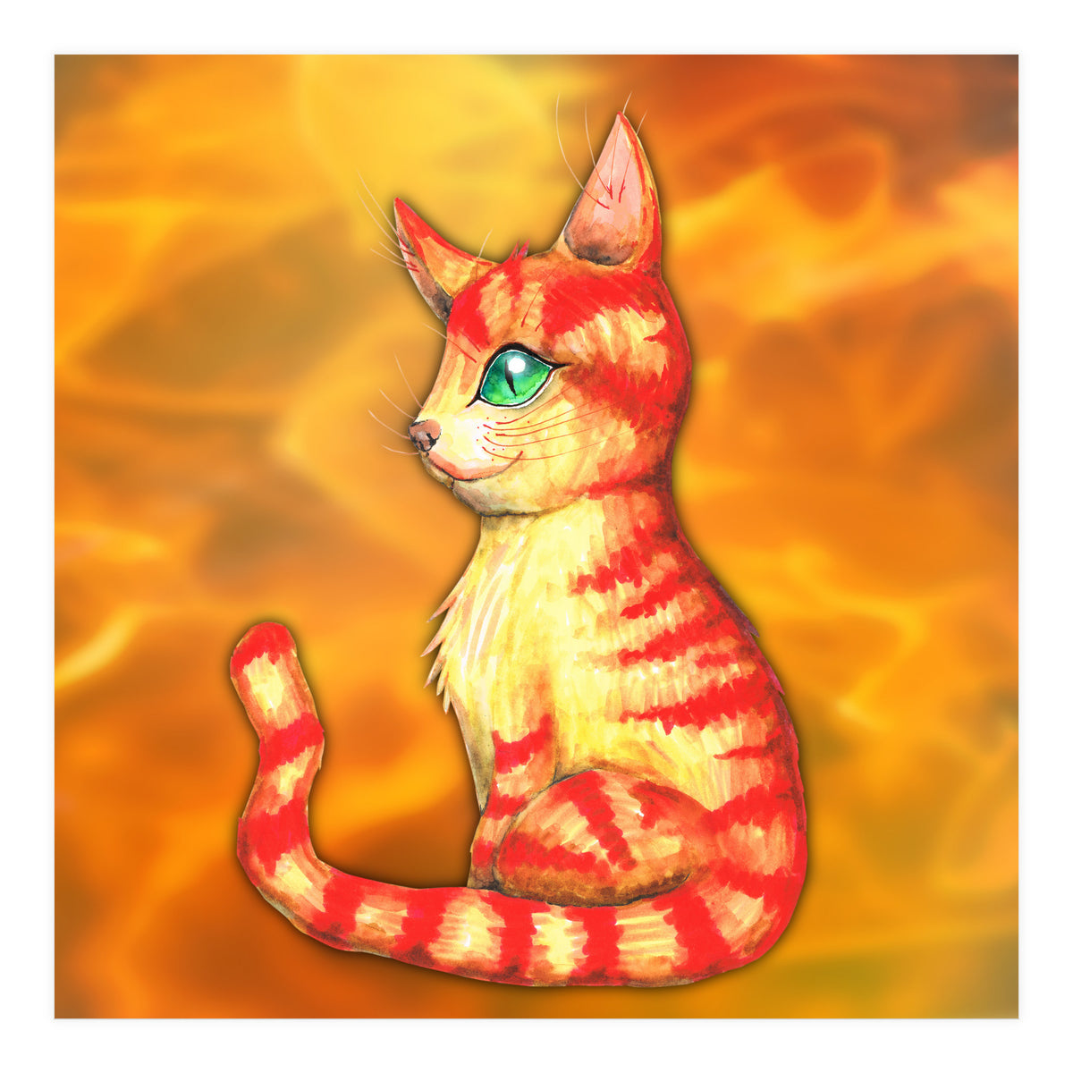 Fiery Cat (Print Only)