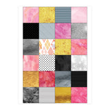 Pink Silver And Gold Quilt Art (Print Only) thumbnail
