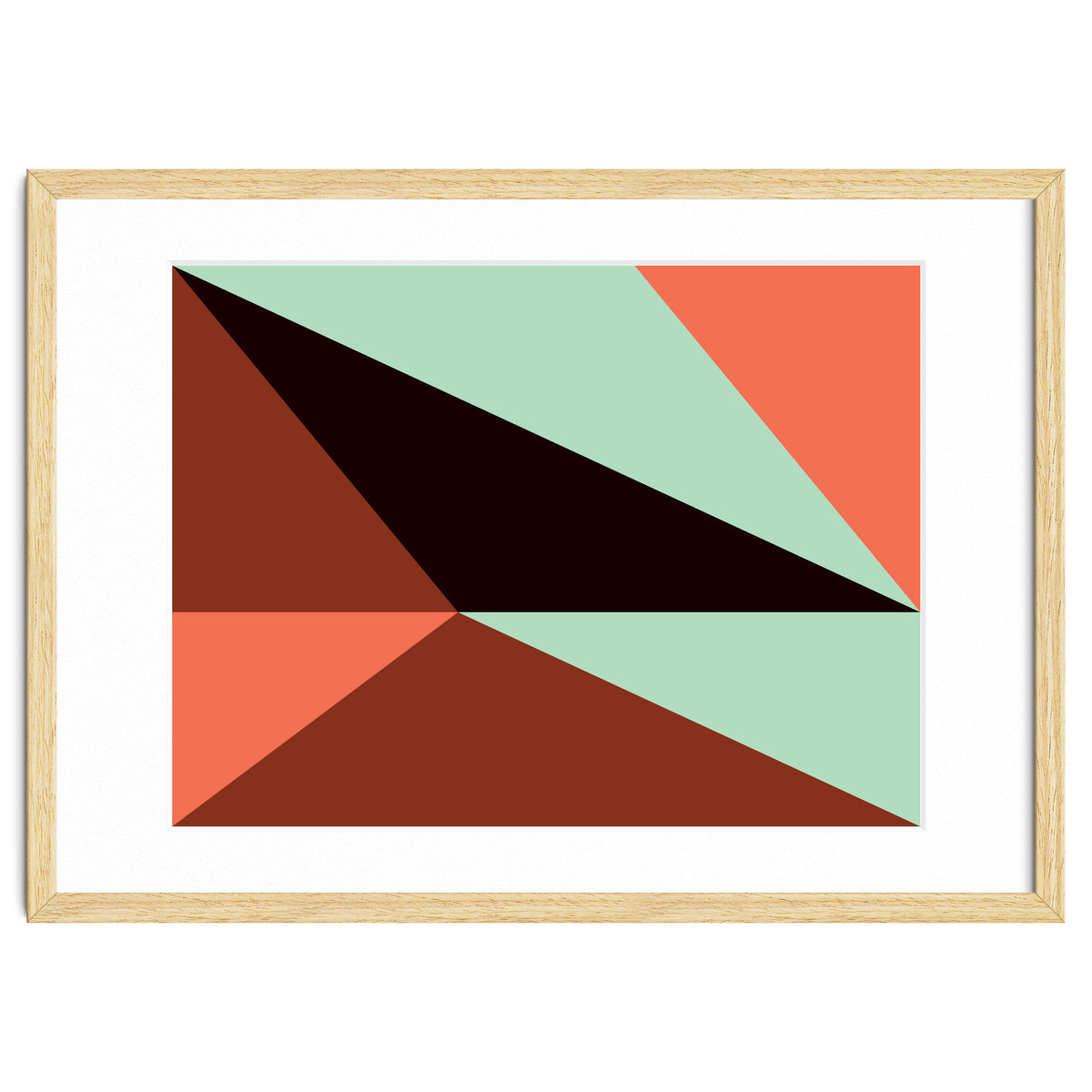 Geometric Shapes No. 17 - pink, brown, mint green & black