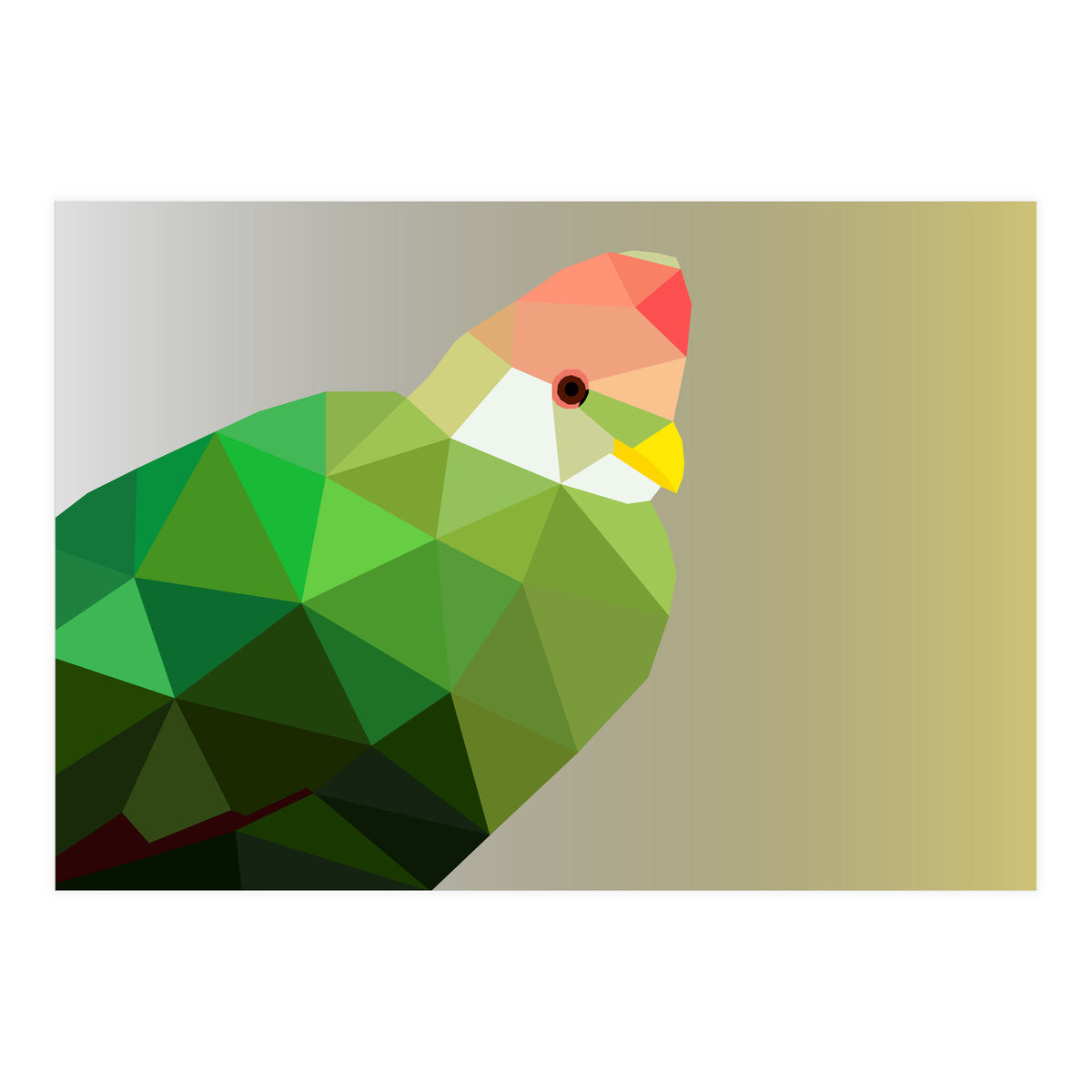 Red Crested Turaco Low Poly Art (Print Only)