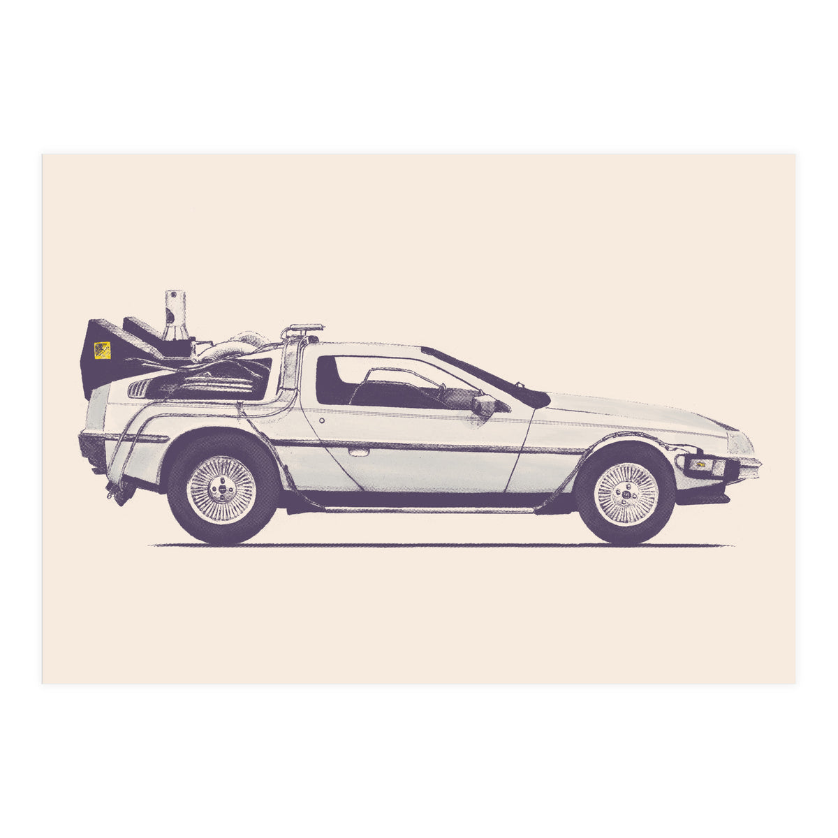 Delorean Back To The Future (Print Only)