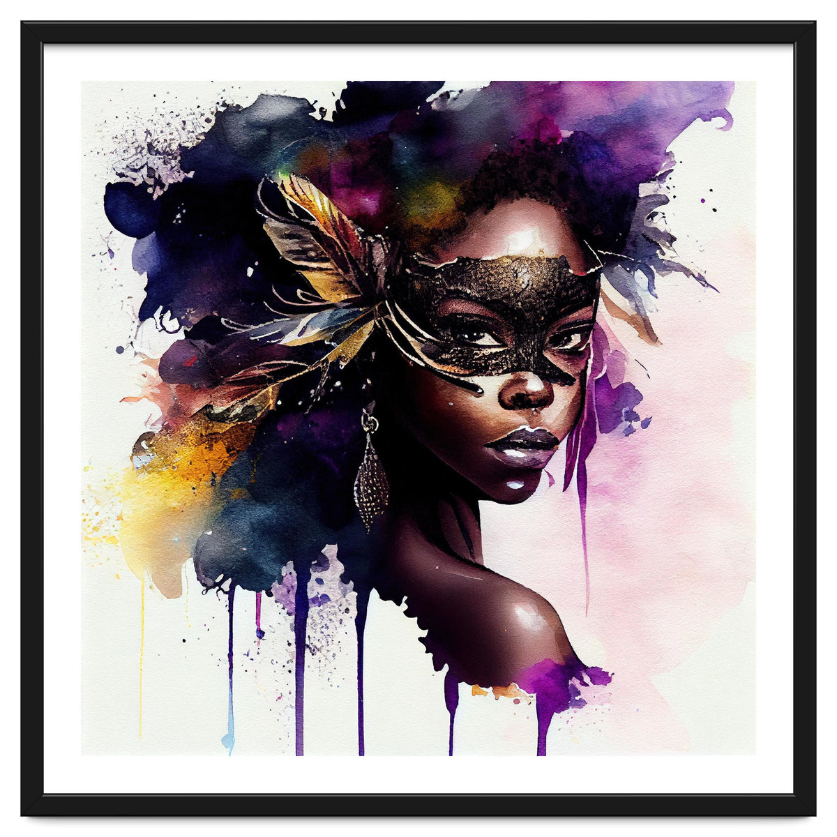 Watercolor Carnival Woman #4