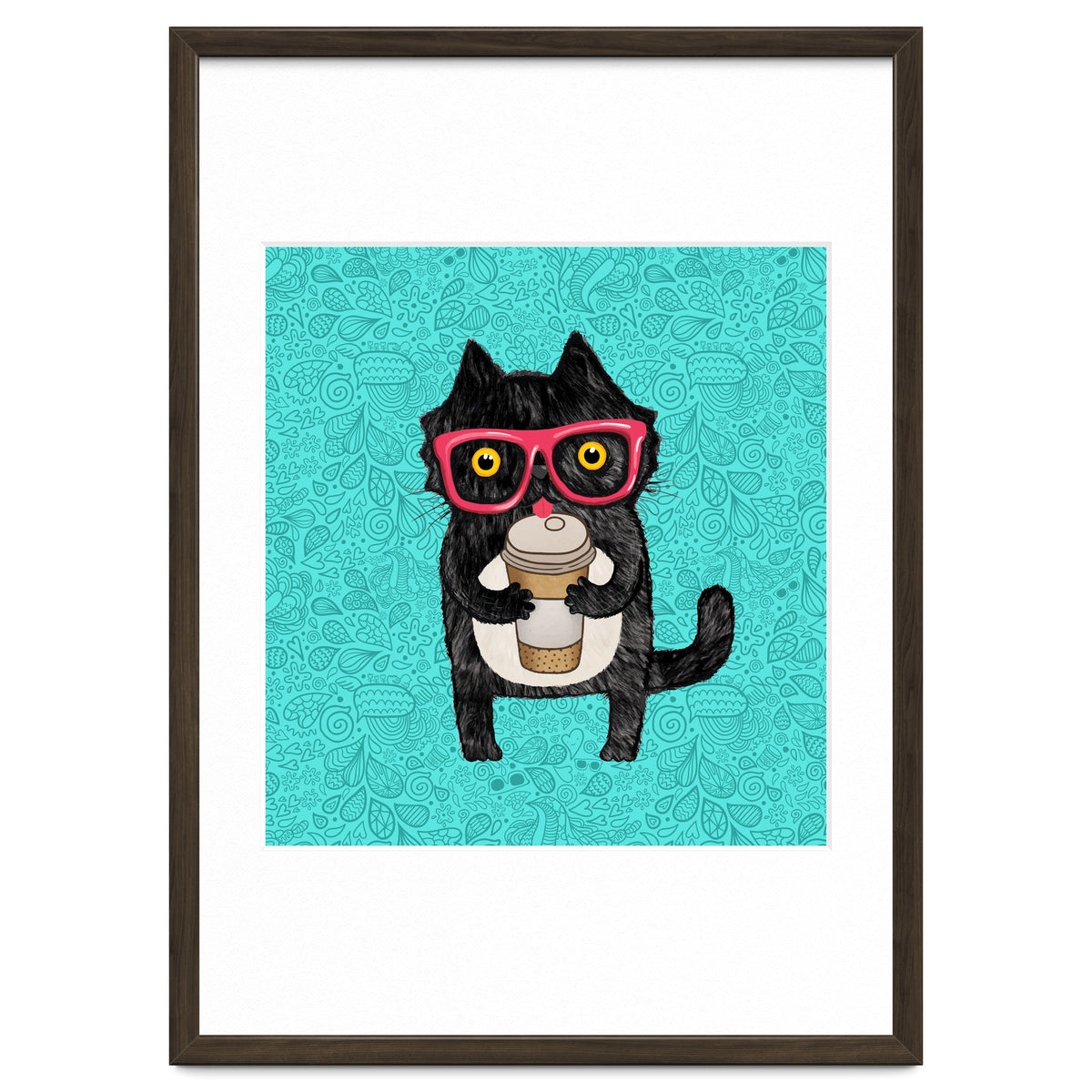 Cute Coffee cat and doodles