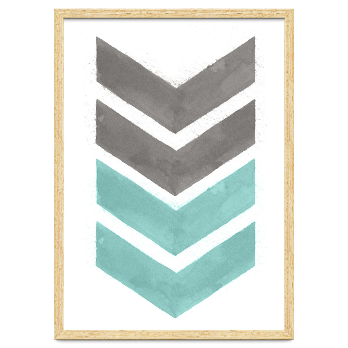 Mint Grey Chevron Print