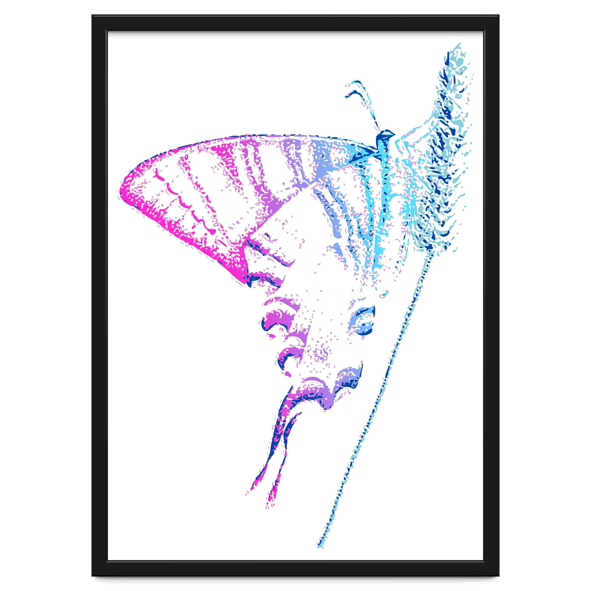 Swallowtail On Grass in Pinquoise