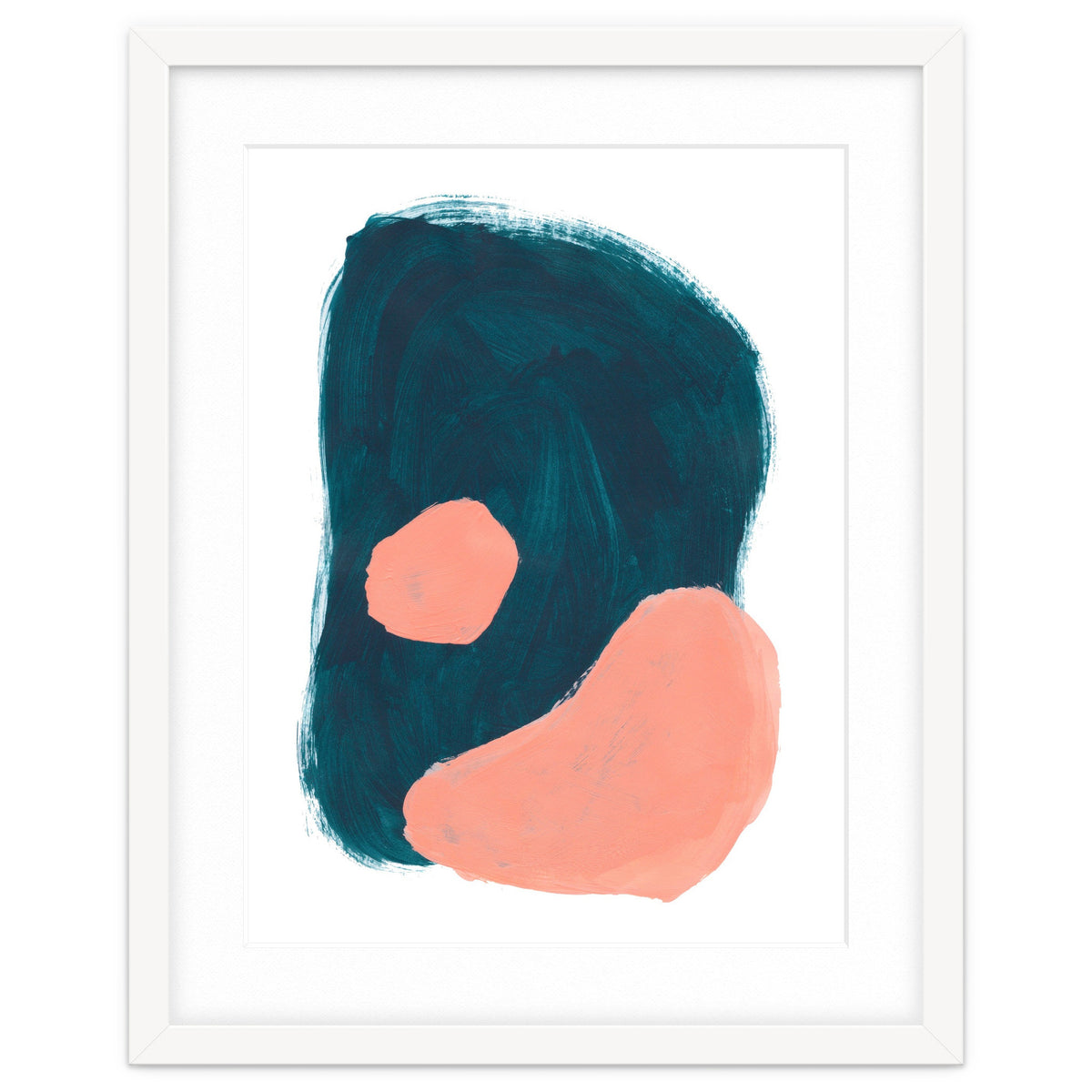 Teal Blob Salmon Bubbles