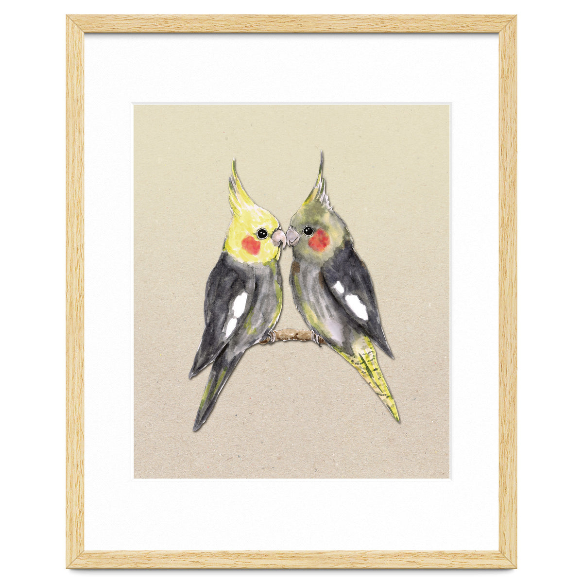 Two cute cockatiels