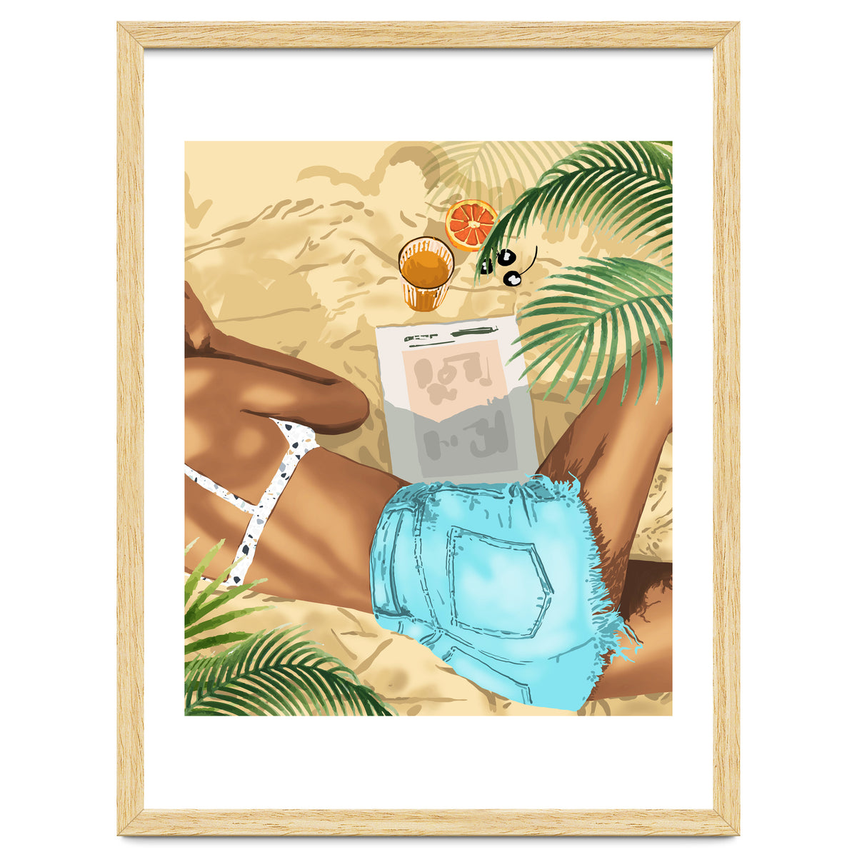 Keep Palm & Carry On Wall Art | Tropical Beach Bikini Fashion Travel Chai