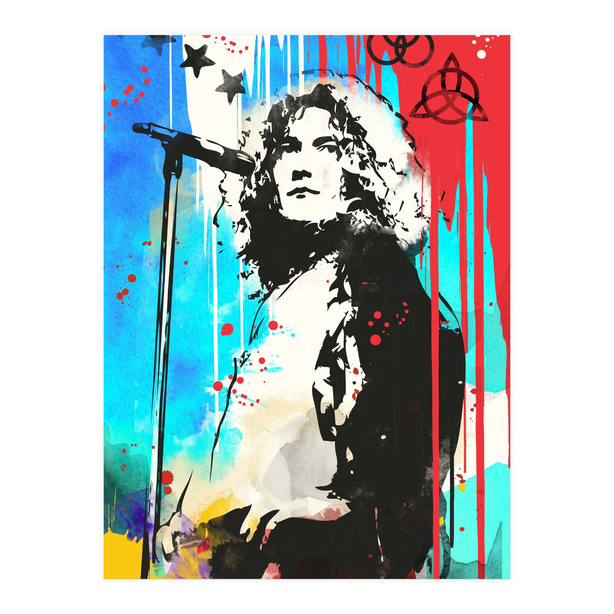 Robert Plant pop art poster (Print Only)