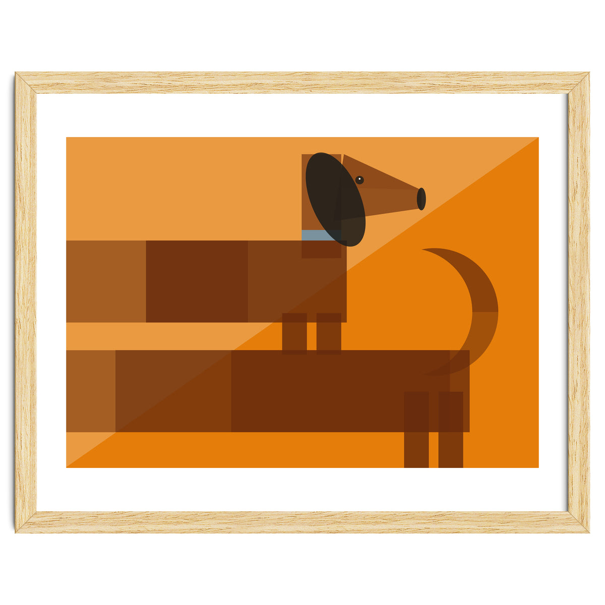 Mid Century Geometric Sausage Dog Dachshund