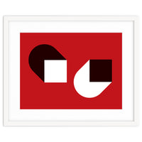 Geometric Shapes No. 38 - red, white & black