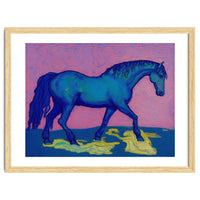 Blue Horse Abstract Painting