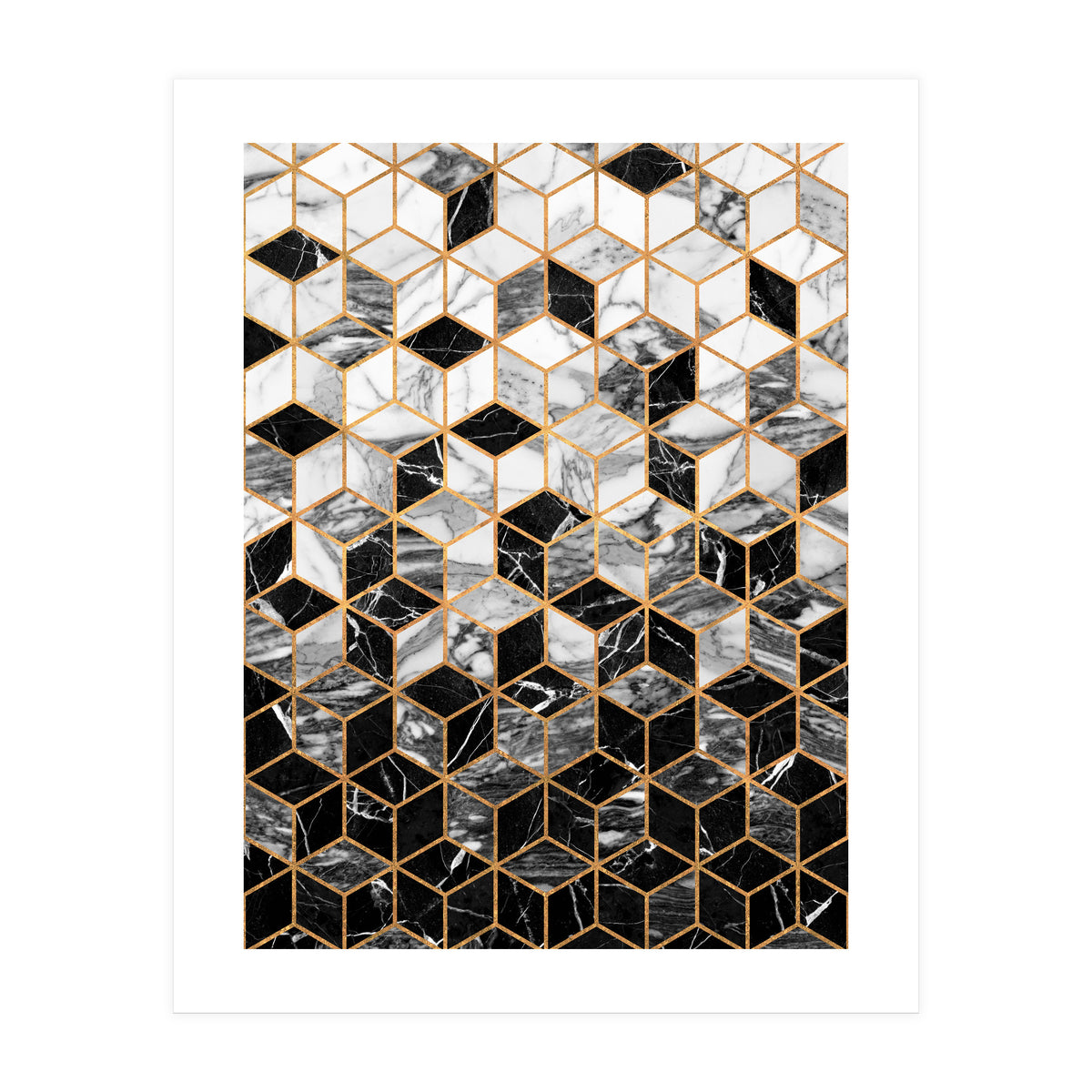 Marble Cubes - Black and White (Print Only)