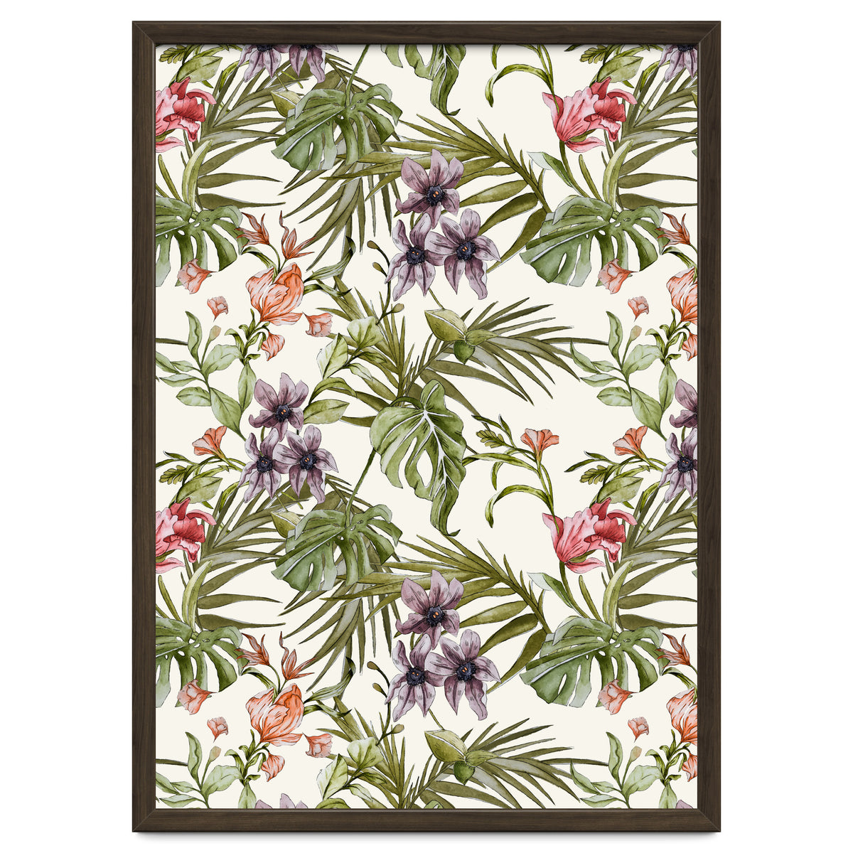 Watercolor tropical foliage