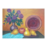 Still life with pears, roses and a dish. (Print Only) thumbnail
