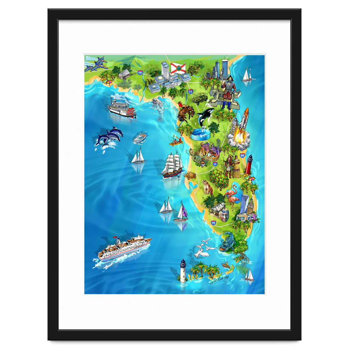 Florida Illustrated Map