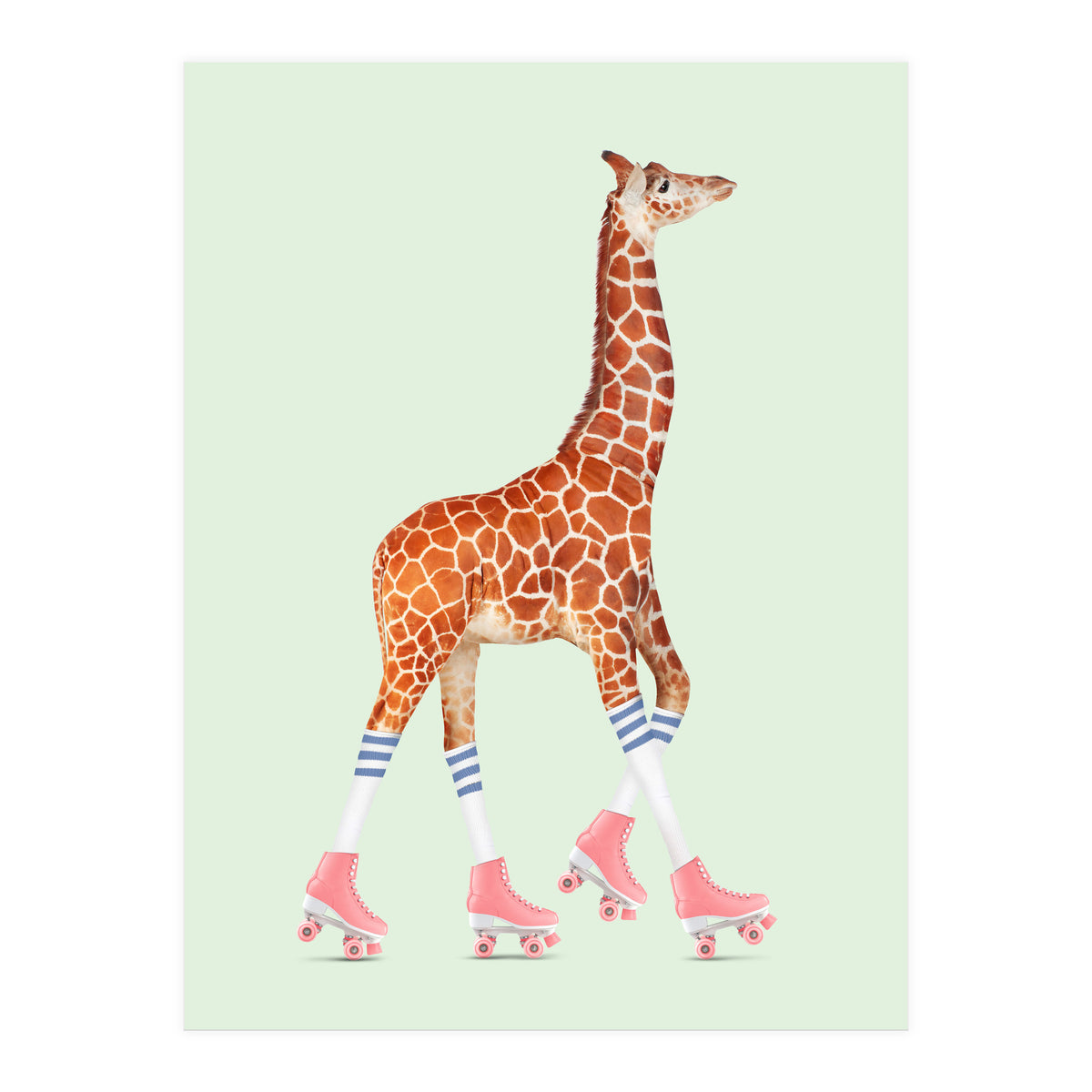 Rollerskating Giraffe (Print Only)