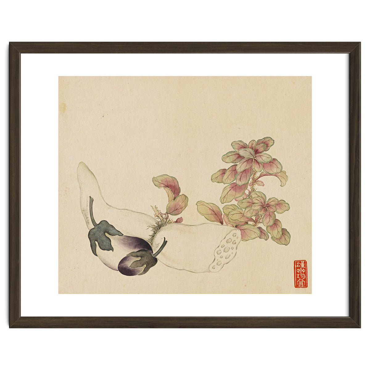 Wang Chengyu ~flowers, Vegetables, Fruits, Eggplant, Lotus Root