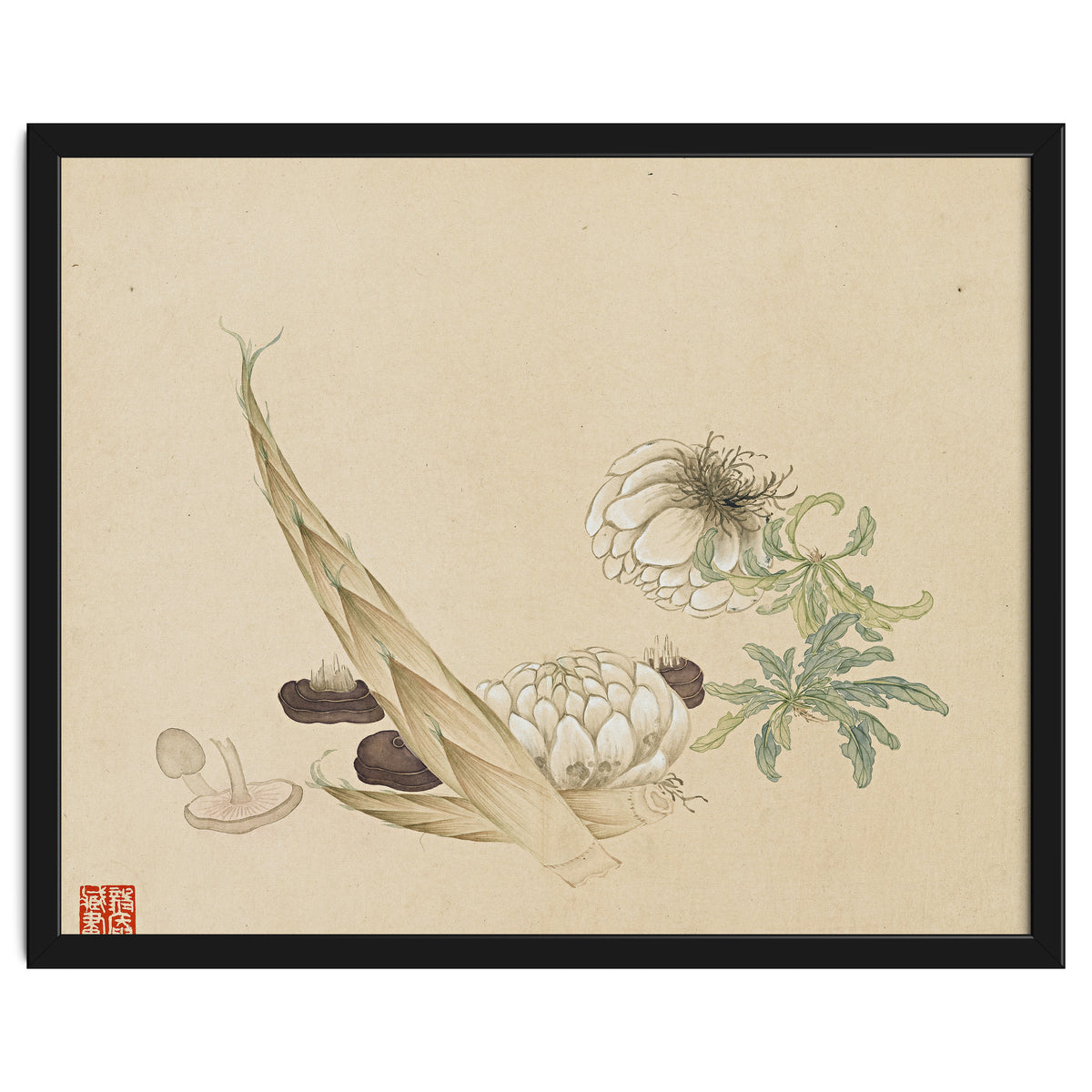 Wang Chengyu ~flowers, Vegetables, Lilies, Bamboo Shoots, Leaves, Mushrooms, Vegetables
