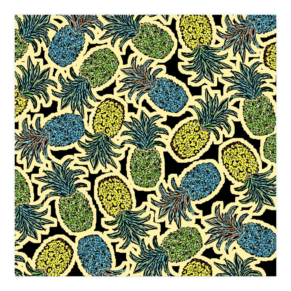 Pineapple Pandemonium Retro Tone (Print Only)